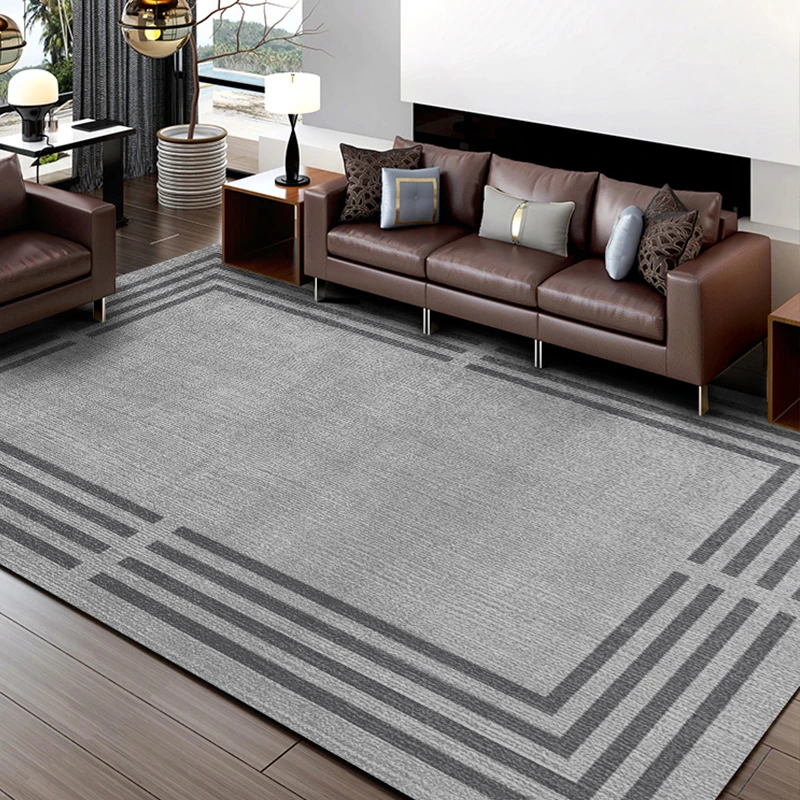 A14-灰色边框-【已开价】棉麻防滑底防滑抗污耐磨加密加厚防潮地毯