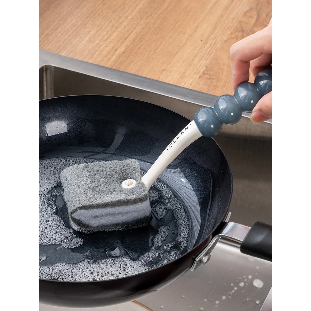 锅刷海绵刷厨房去污刷子多功能洗碗刷百洁布灶台长柄不脏手清洁刷