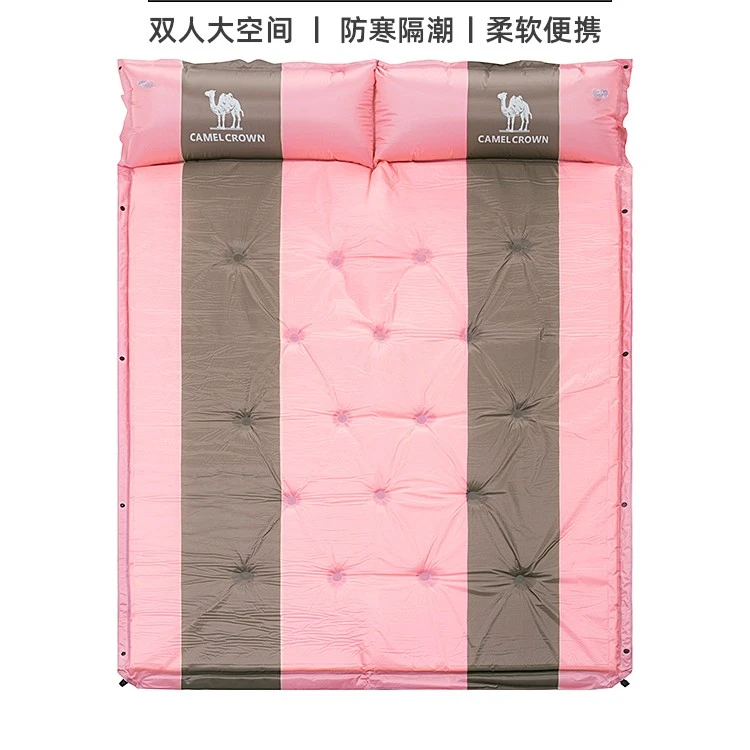 骆驼户外自动充气垫防潮垫双人带枕气垫加厚露营帐篷睡垫A8W05002