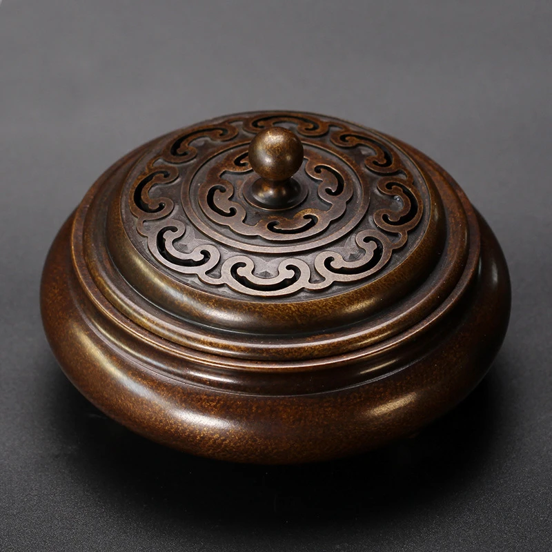 大口径黄铜三足如意熏香炉可用9cm篆印办公室大气家用香薰炉