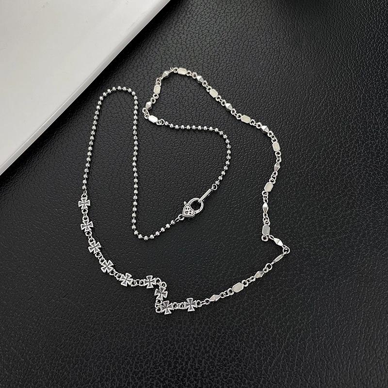 坠链均925银 HXL113【石头拼接链】项链小众设计新款潮素款个性