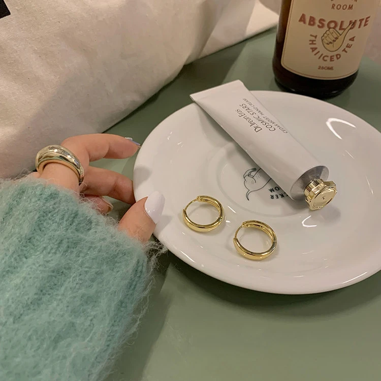 铜合金耳饰 AL1457 时髦金属耳圈耳环新款潮简约气质百搭