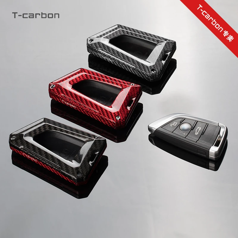 T-carbon适用于宝马刀锋3系5系X系车钥匙改装碳纤维钥匙套壳防摔