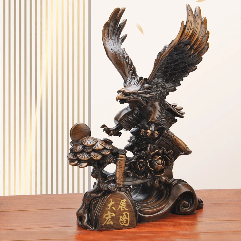 大展宏图老鹰家居饰品工艺品开业礼品客厅办公室摆件高档新中式