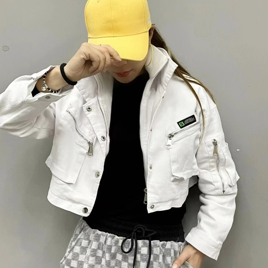 F-6外套-2022韩版新品时尚工装裤韩版宽松上衣XL21363