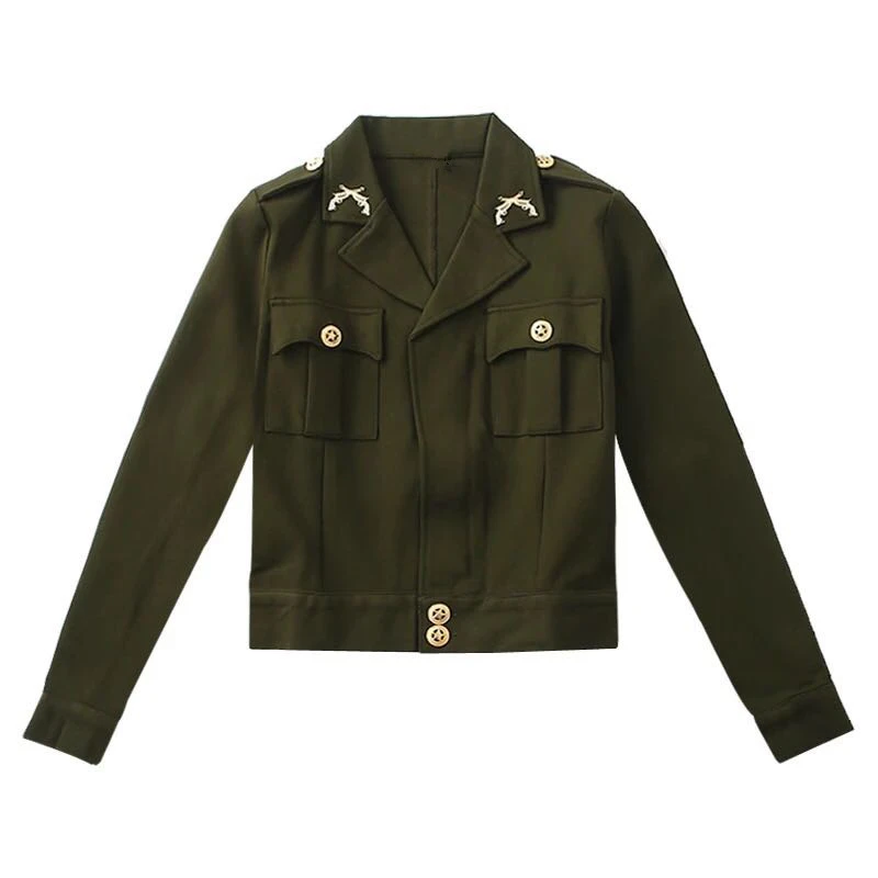 （老师同款）舞蹈服水兵舞服装演出服广场舞短外套秋冬季军绿上衣女