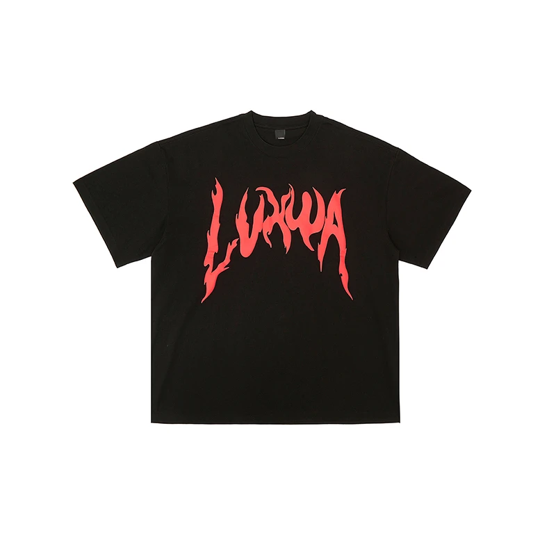 LVXWA LOGO TEE BLACK发泡印花短袖T恤
