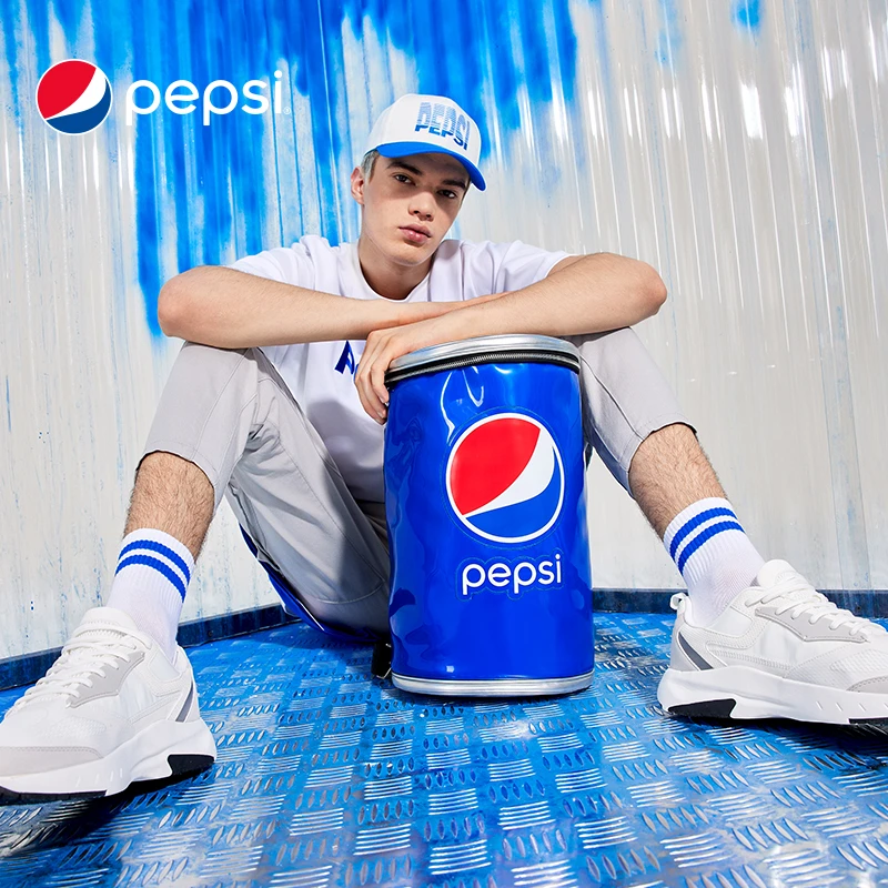 Pepsi百事包包男女新款时尚休闲百事可乐罐形象双肩包背包 蓝色