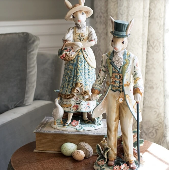 顺丰或者京东包邮出口美国FF49厘米美式乡村陶瓷兔子摆件兔先生/