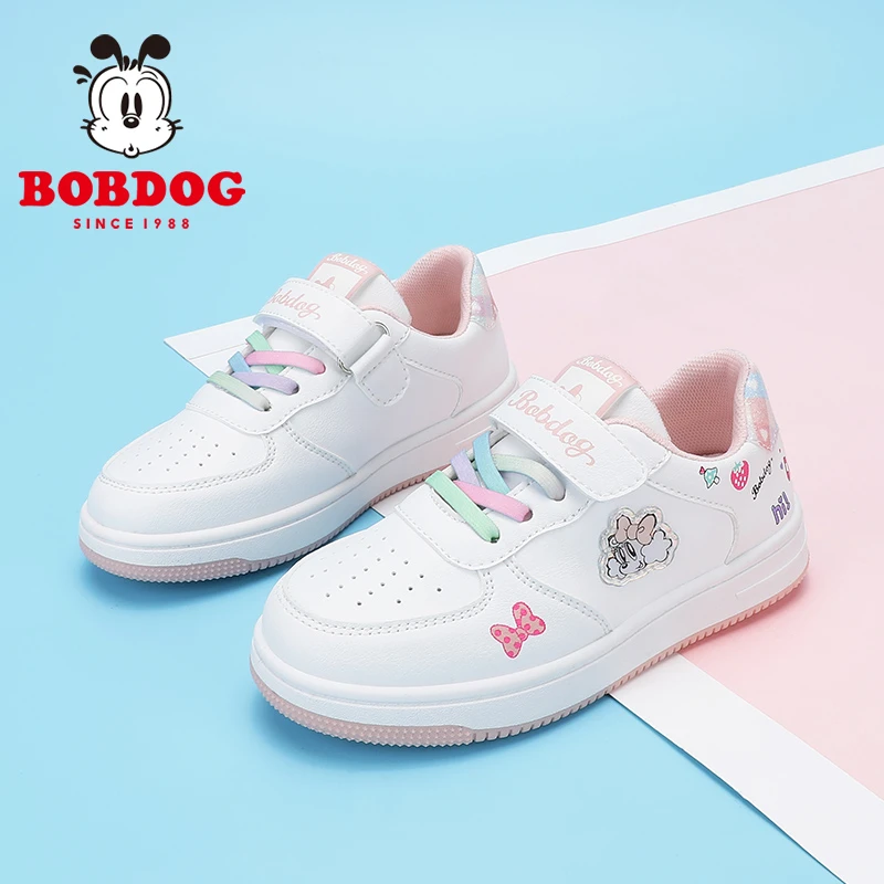 巴布豆女童鞋春秋季2024新款女童小童休闲板鞋百搭软底春季小白鞋