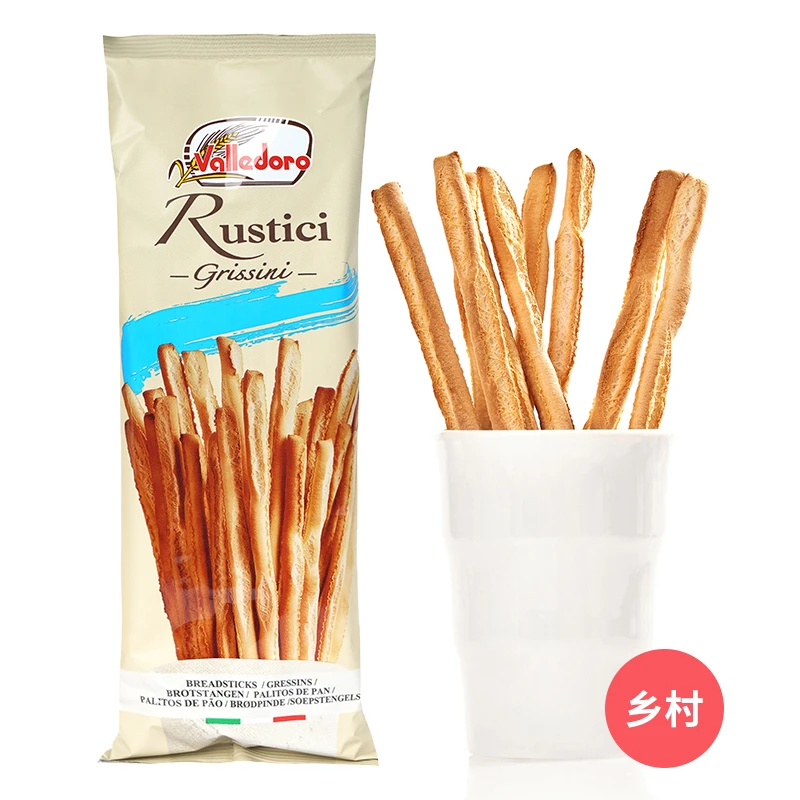 沃莱都勒牌Valledoro乡村香脆饼干棒100g*4袋装0添意大利进口包邮