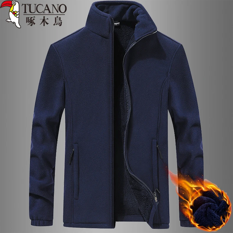 啄木鸟超厚珊瑚绒抓绒衣男款保暖衣透气外套冲锋衣摇粒绒内胆御寒