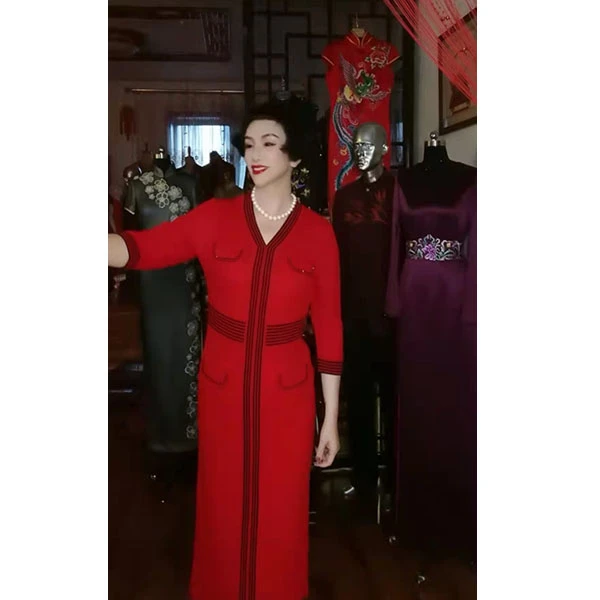 上新时尚气质经典款百搭连衣裙长款高端显瘦轻奢高端连衣裙女神