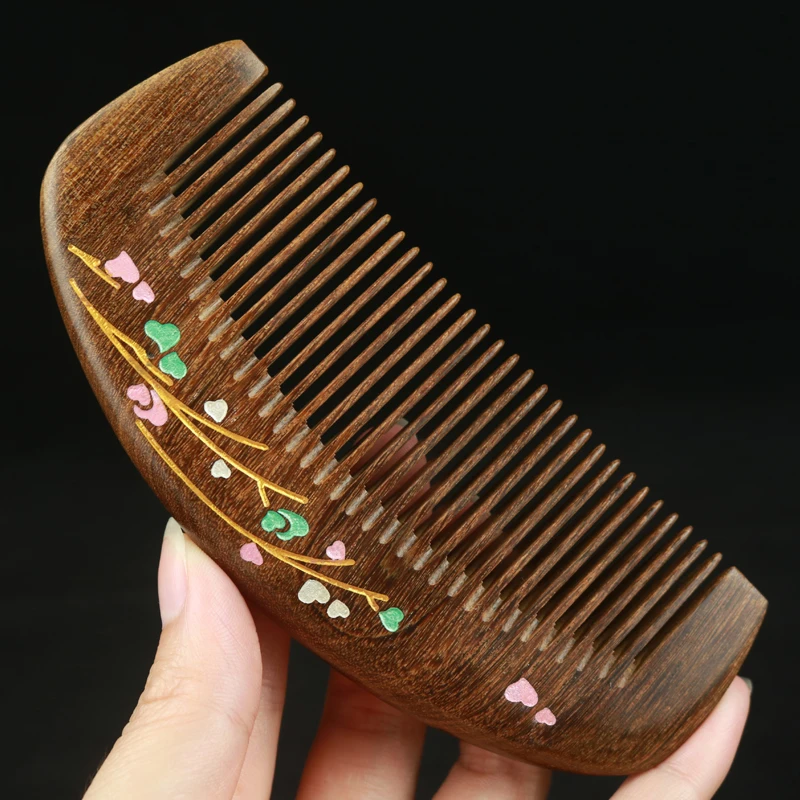 天然檀木梳子女家用小号随身便携经络按摩梳包包梳送礼礼品梳子
