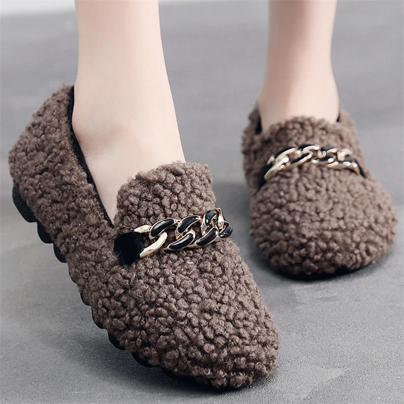 京睿女棉鞋平底加绒冬季豆豆鞋保暖毛毛鞋老北京布鞋一脚蹬平底