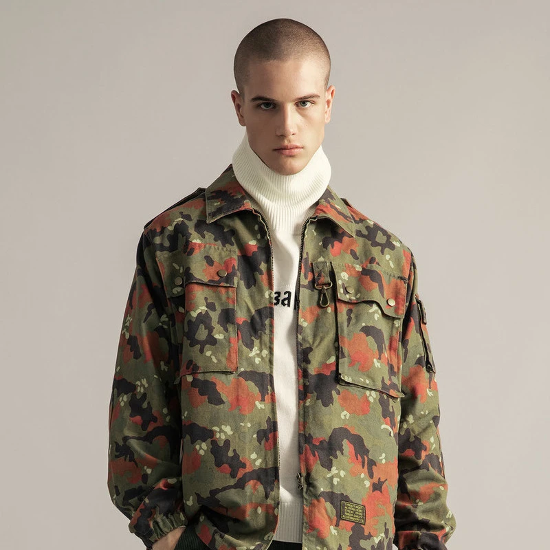 AKCLUB男装VINTAGE M83 JACKET翻领拉链款迷彩夹克男1904710