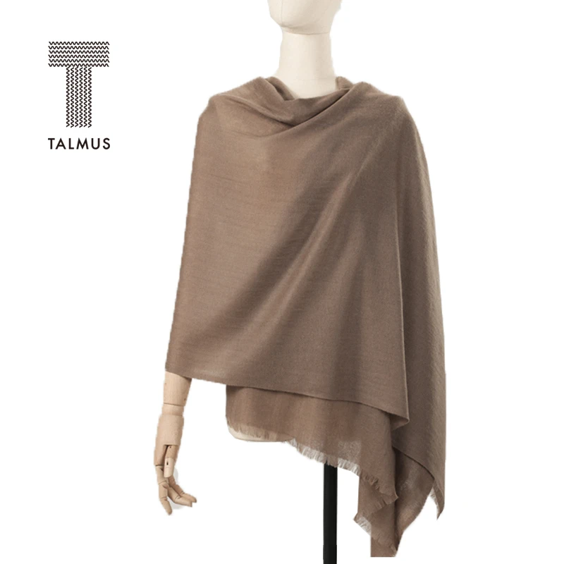 TALMUS/塔拉牧丝山羊绒精纺围巾女柔软秋冬薄款披肩两用