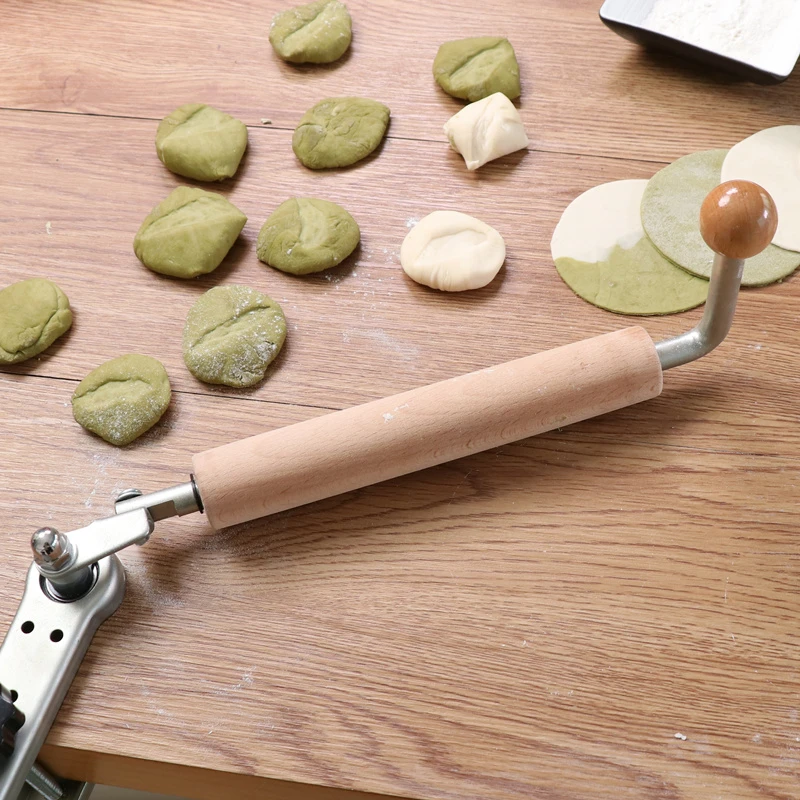 半自动固定擀面杖滚轴实木擀饺子皮器饭店家用压面棍厨房小工具