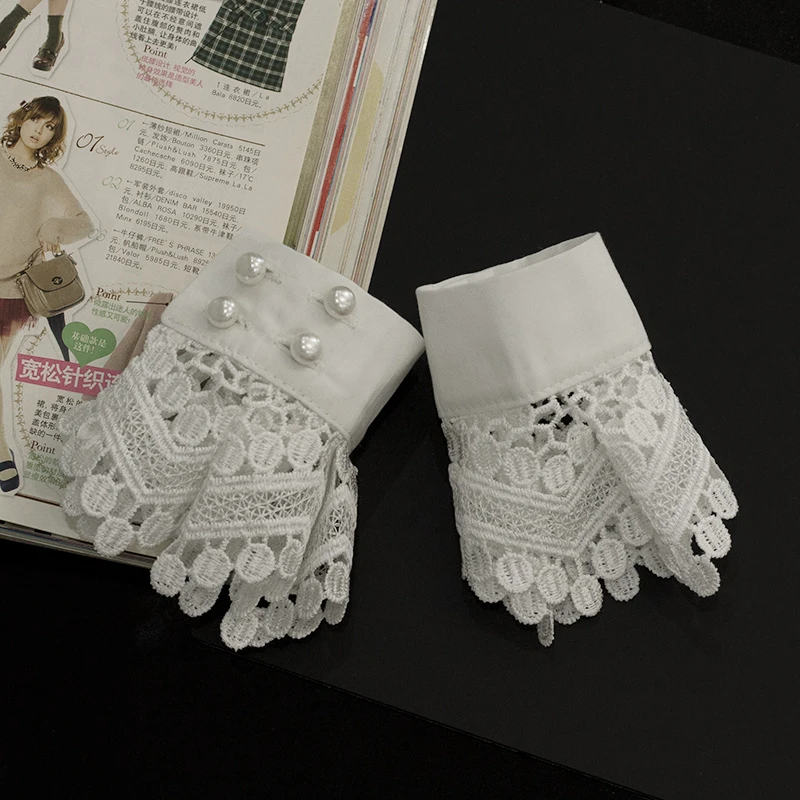 Y847新款特价韩版百搭蕾丝花边毛衣卫衣假袖子女士假袖口衬衫袖套