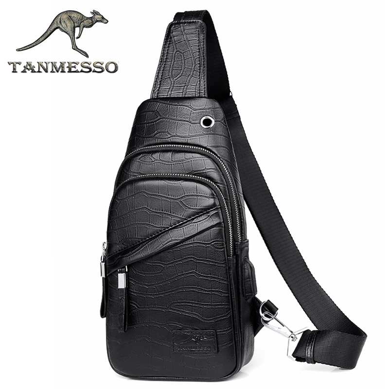 斜挎包男单肩质感潮牌胸包男士包包小背包真皮休闲韩头层牛皮男包