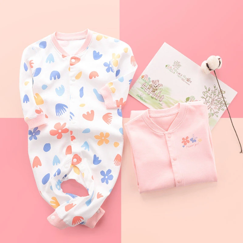 【2件】拉比婴童新生连体衣秋冬宝宝连体哈衣长袖爬服全开连体衣