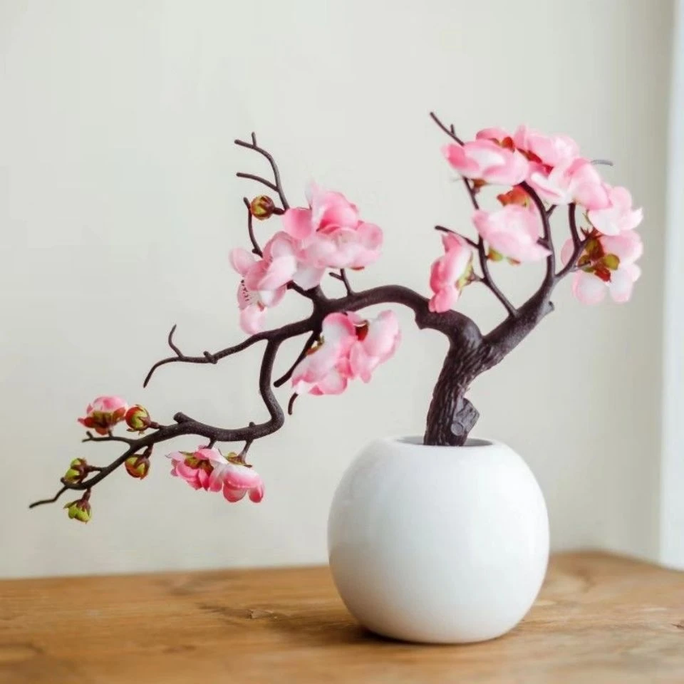 中国风仿真干枝梅花腊梅干花摆件家居客厅餐厅假花装饰仿真摆件