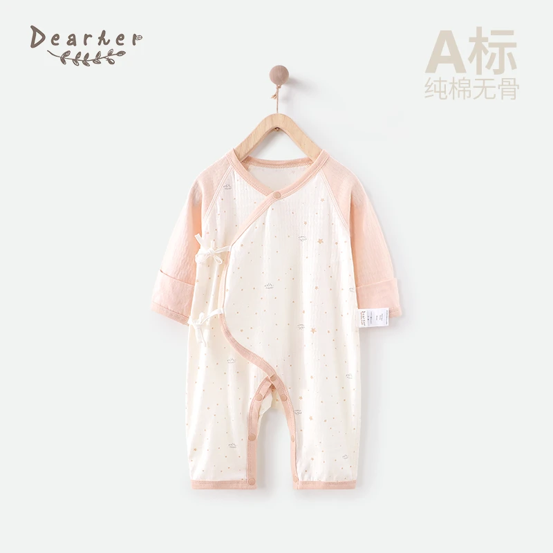 蒂孩儿新生儿衣服连体衣婴儿春夏和尚服婴儿初生宝宝衣服纯棉