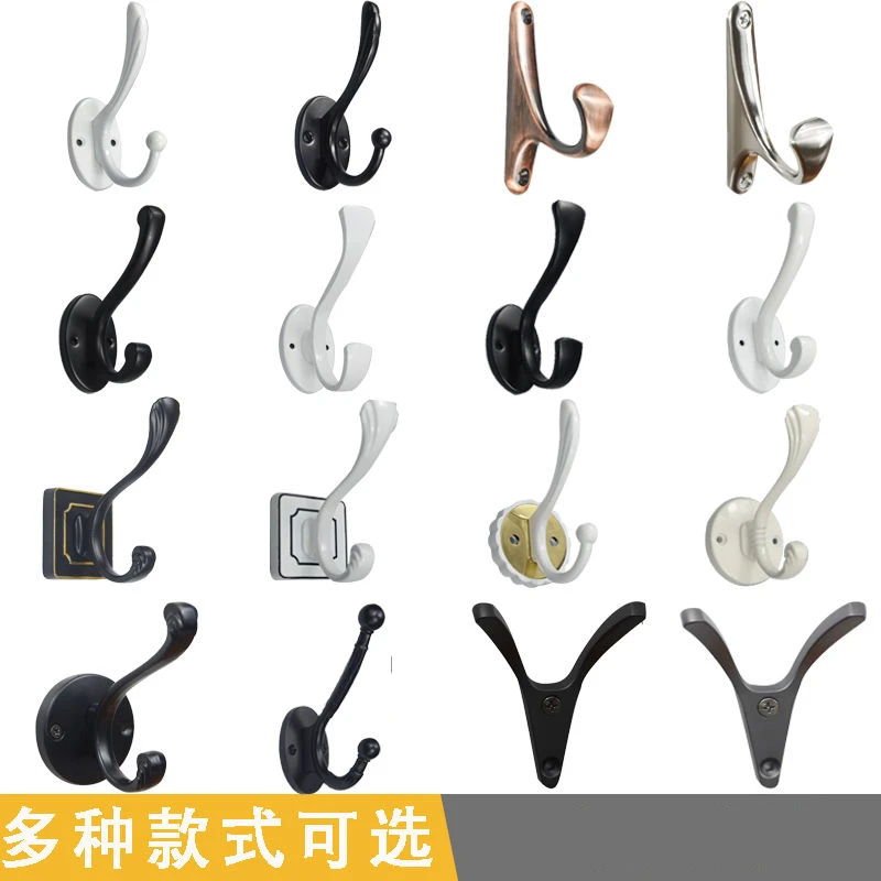 简约黑色单个衣服衣帽钩挂钩壁挂墙壁进门衣柜浴室工程