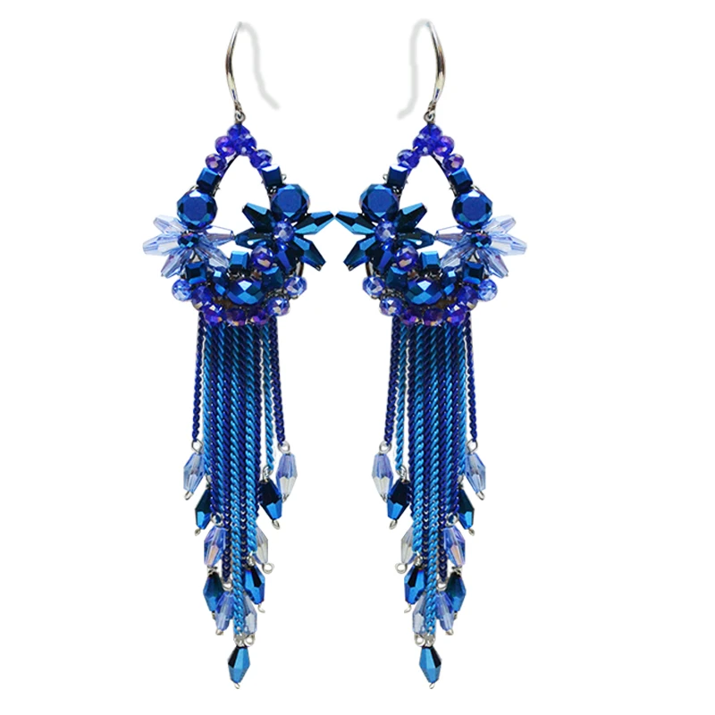 铜合金玻璃耳饰 民族风夸张舞蹈饰品配旗袍复古17