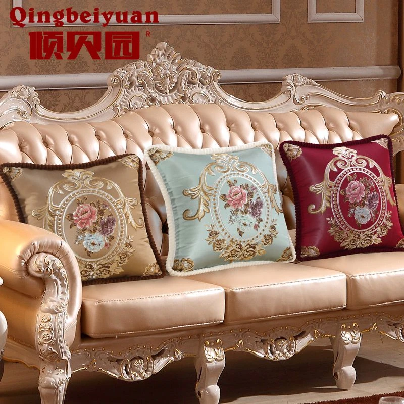 qingbeiyuan/倾贝园沙发靠垫抱枕套不含芯红木椅会所欧式奢华靠包