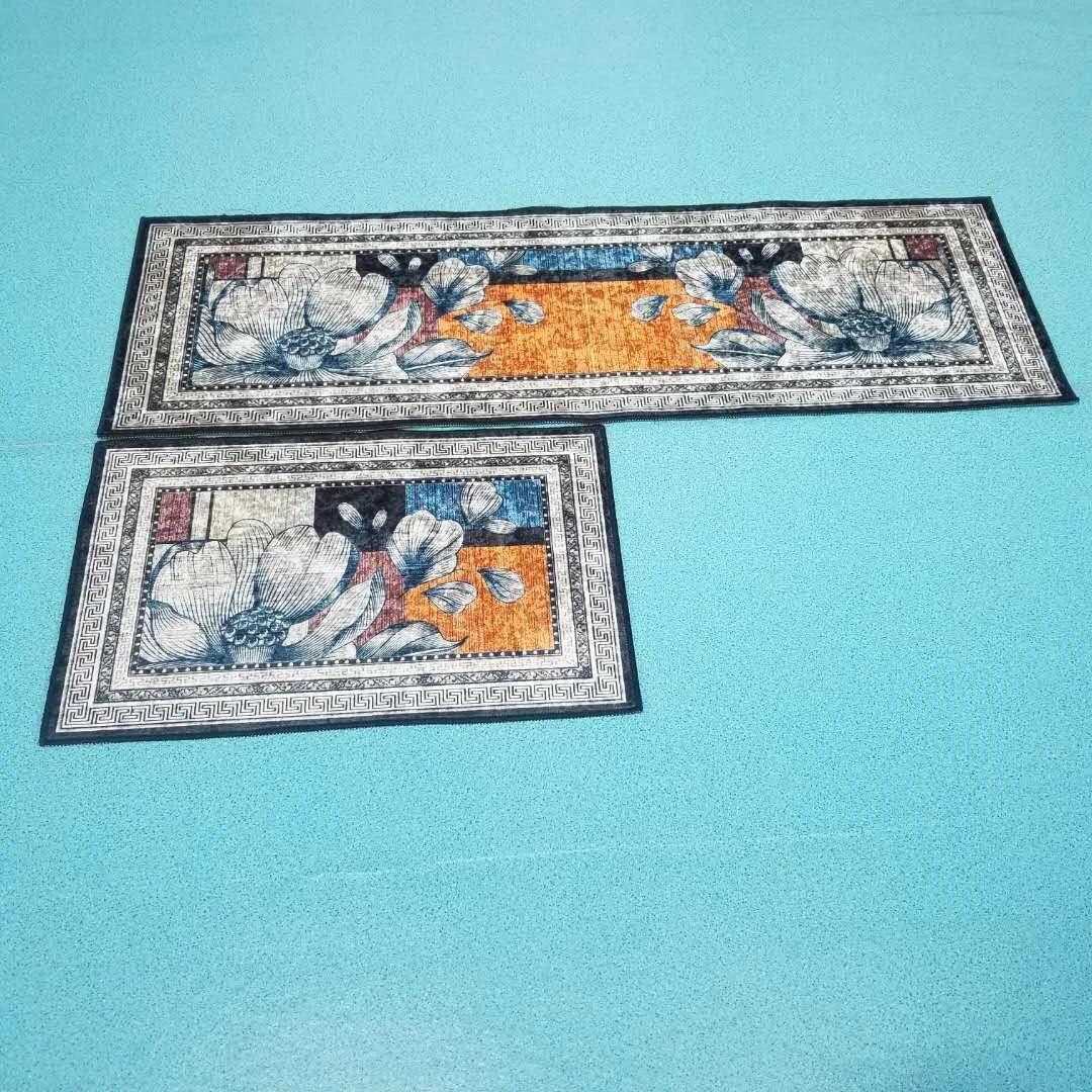 家用吸水水晶绒中式厨房套装可水洗可裁剪无异味茶几垫地毯床边毯