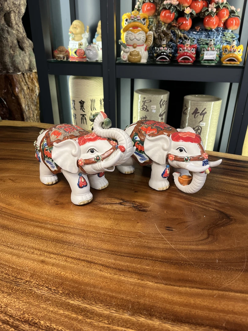 【招财进宝象】石湾公仔陶艺工艺品