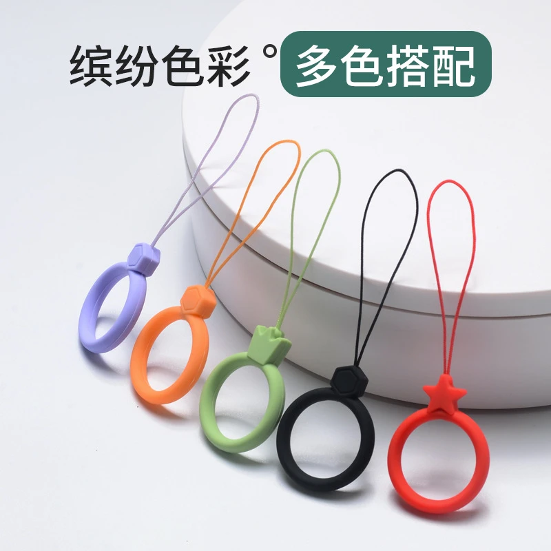 u盘挂绳指环扣硅胶圈手机挂绳小短挂脖绳子链可拆卸苹果ipho液态