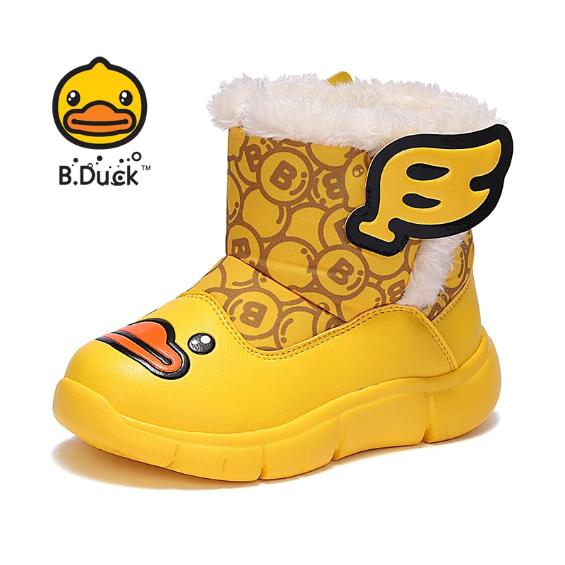 B.DUCK小黄鸭童鞋冬季新款雪地靴加绒保暖靴儿童可爱靴子