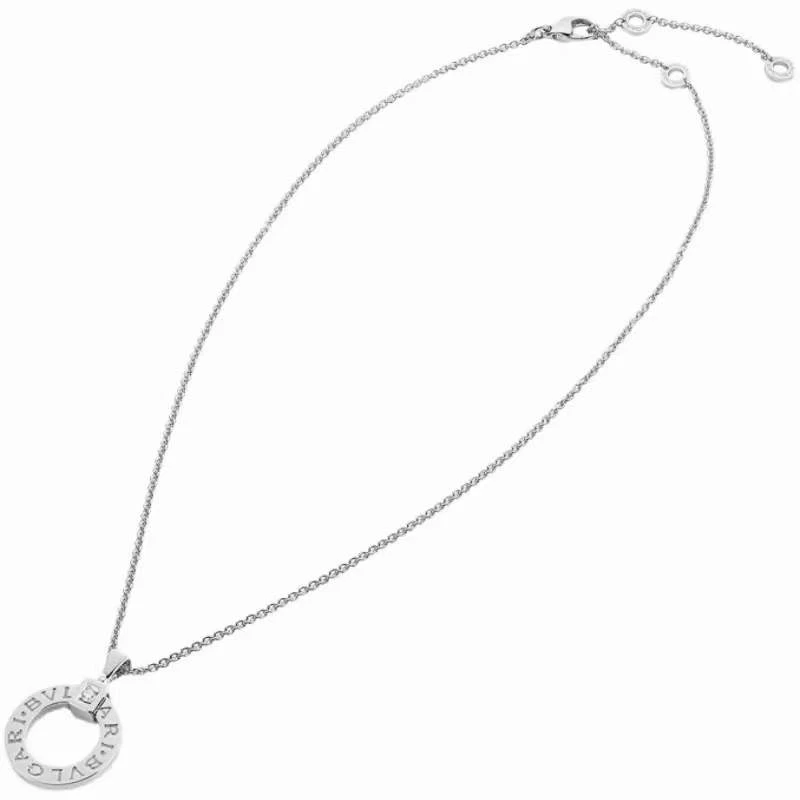 99新 BVLGARI/宝格丽 Bvlgari系列 经典时尚 白金大圆饼单钻项链