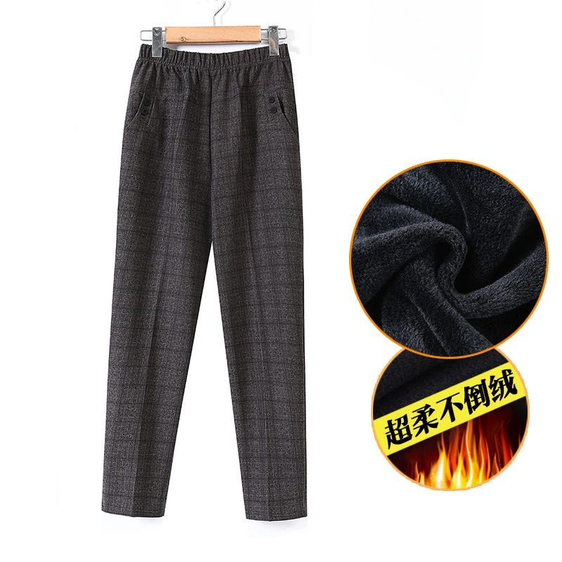 中老年人女装秋装长裤老人妈妈春秋宽松奶奶装加绒加厚棉裤裤子