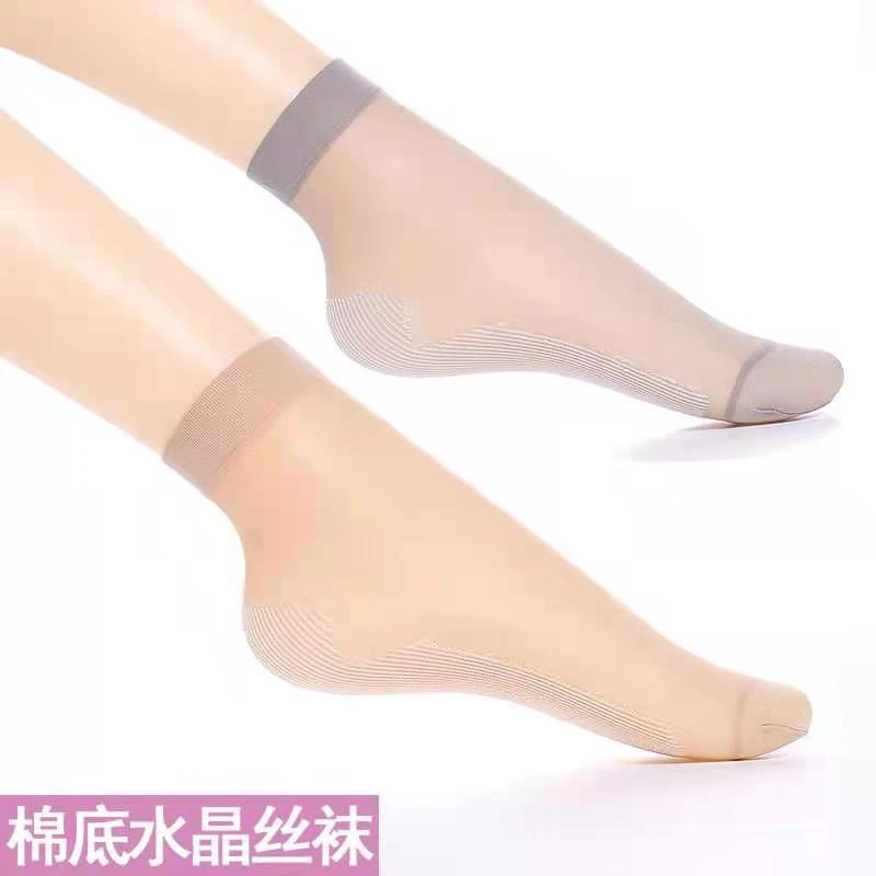 薄款水晶棉底丝袜夏季透气肉色女士耐磨水晶丝性感成人超薄款袜子