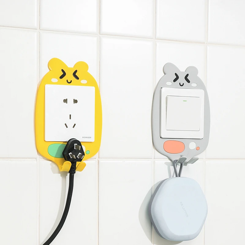 夜光开关贴卡通插座装饰墙贴套开关保护套遮挡边框套家用插头挂钩