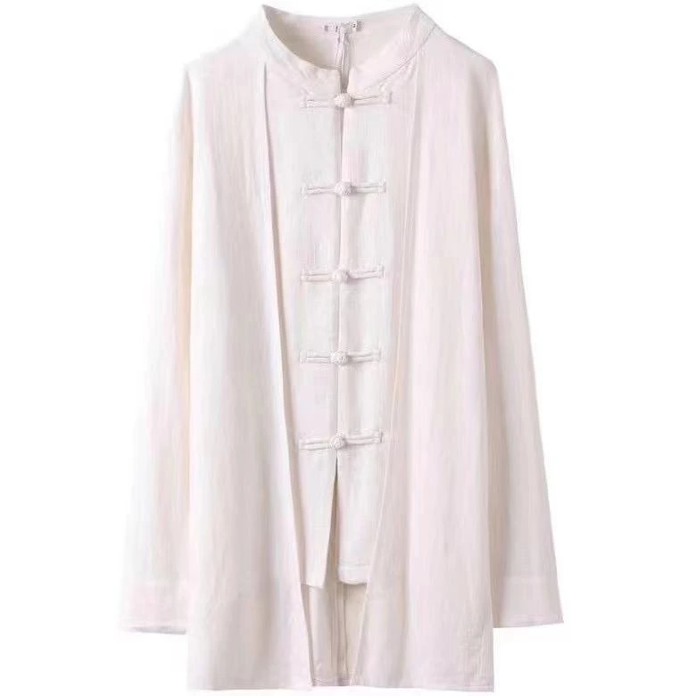 蒙鲤国风男士9930假两件中国风开衫衬衫中山装上衣服装中式古风