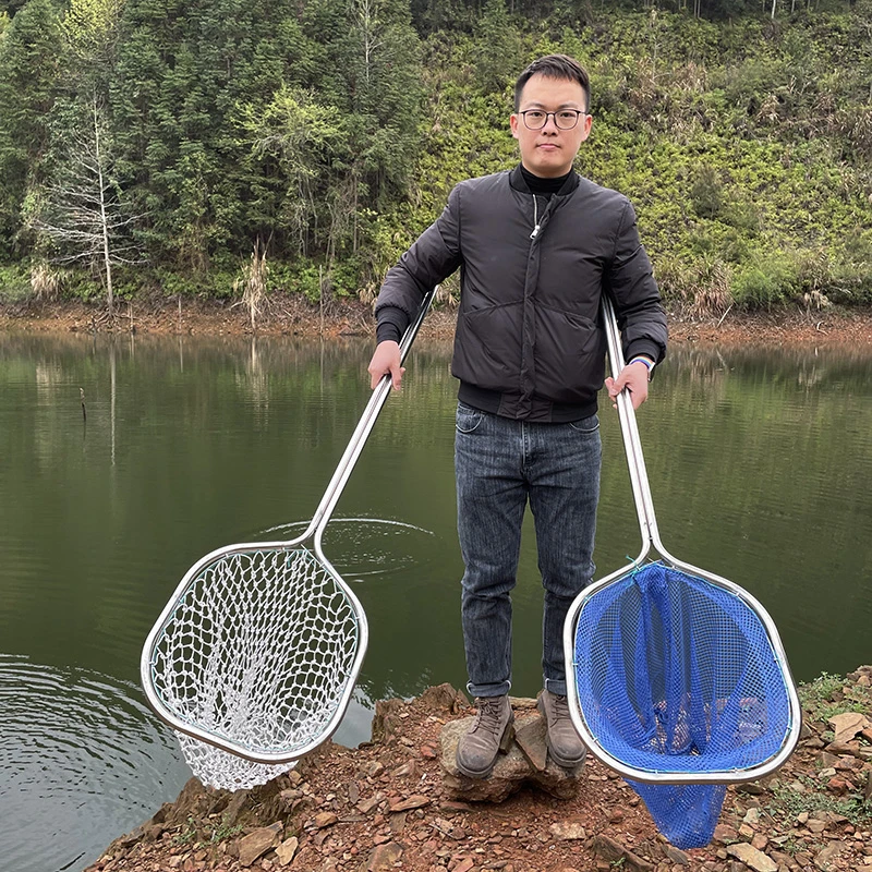 不锈钢抄网捞鱼网渔具一体打鱼网硬鱼捞海鲜赶海工具网抄捞子大物