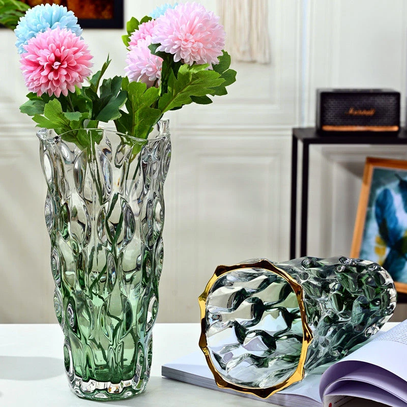 欧式轻奢高档玻璃花瓶大气网红透明创意鲜花插花瓶客厅居家摆设