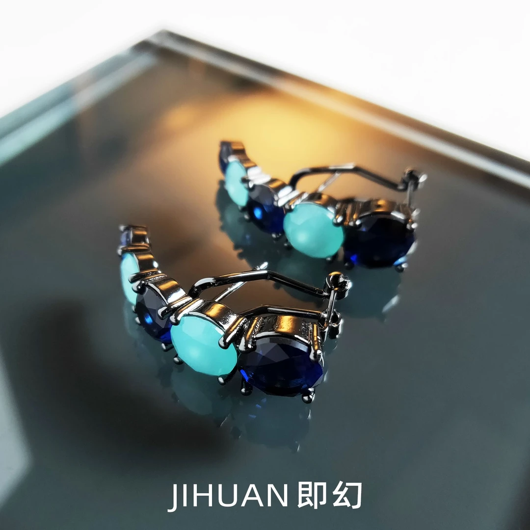 铜合金合成锆石耳饰 ♦虚空系列B  设计师限定款耳环  ZX-4748