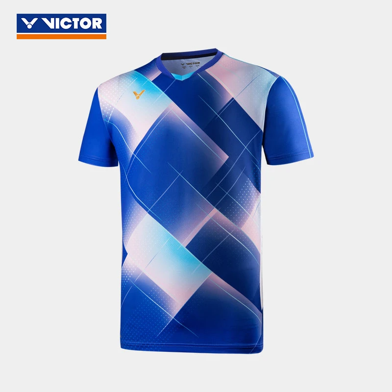 正品VICTOR威克多胜利羽毛球服男女款大赛服短袖T恤透气T15001