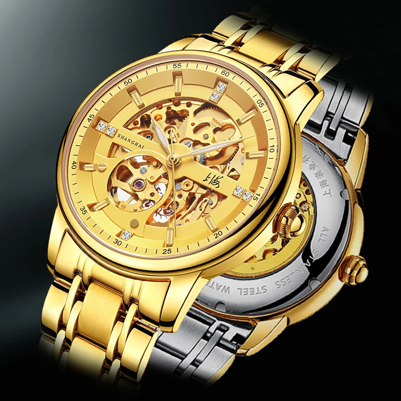 【上海手表厂家直售】 855剪影系列镂空夜光自动机械腕表男表