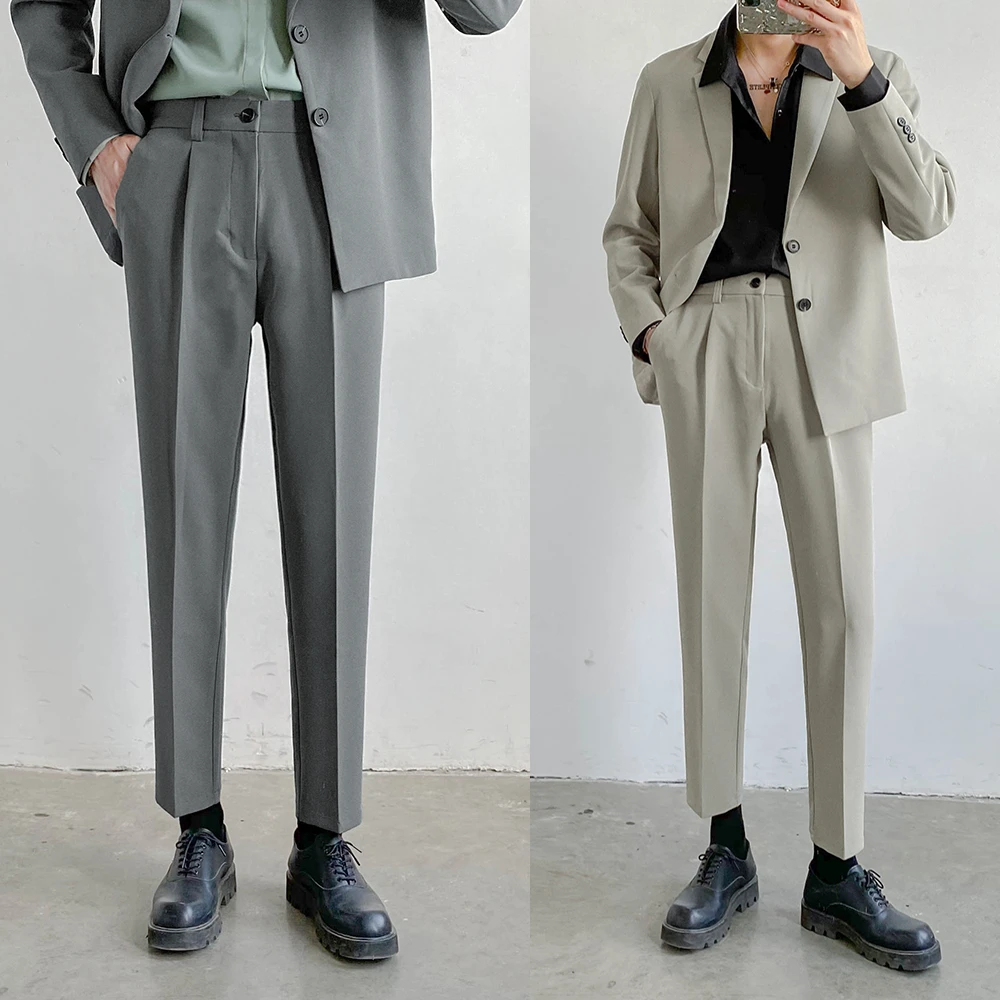 卓卓轻熟风韩版修身锥形小脚裤男士休闲西裤潮流青年英伦西装裤子