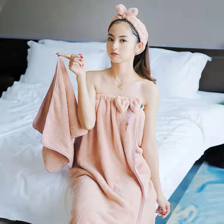 浴巾女款可穿可裹成人家用洗澡裹巾吸水不掉毛柔软亲肤可穿式浴裙