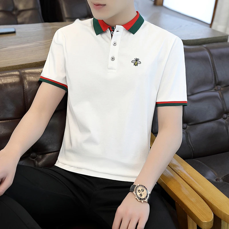 【包邮】夏季新款男翻领短袖Polo衫商务休闲大码棉男