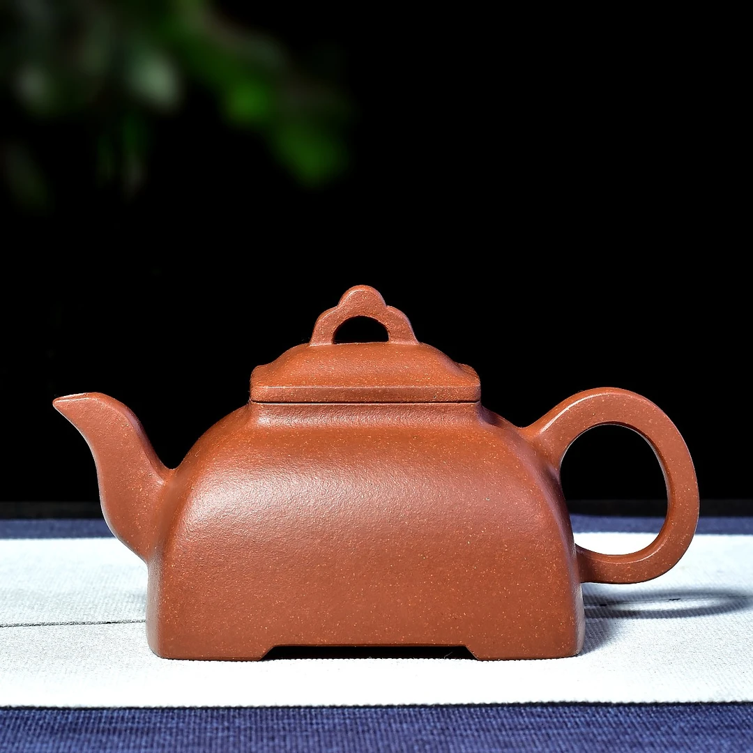 老洪手制·全手工方器 红降坡泥 四方孤菱 220ml