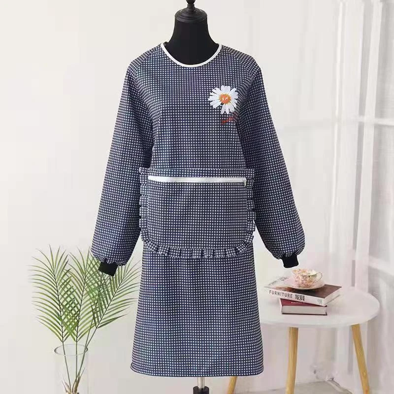 厨房家用高档纯棉布新款防污耐脏围裙女男透气成人罩衣上班工作服