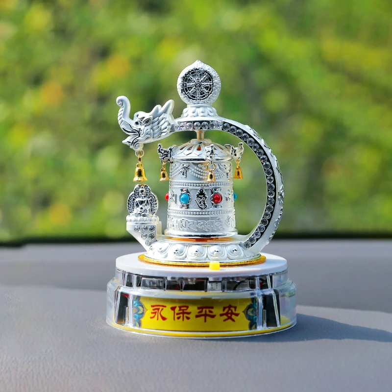 合金太阳能汽车中控台车内装饰品车载摆件工艺品高端大气男士礼物